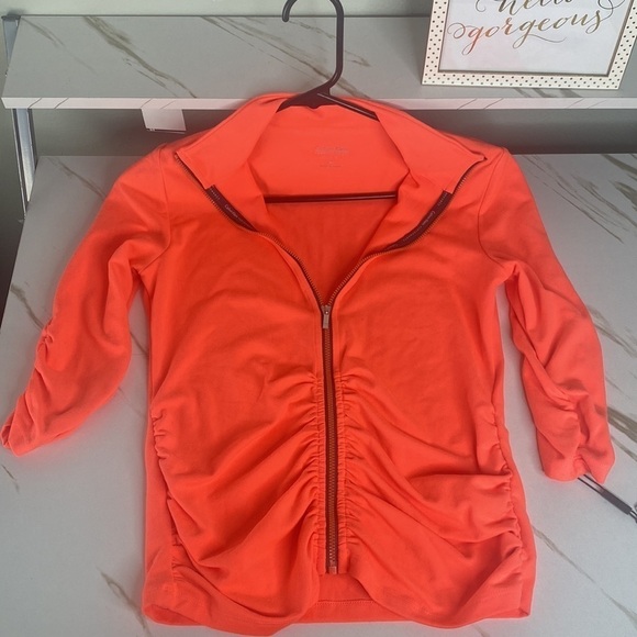 Calvin klein bright light orange performance quick dry activewear jacket NWT - Picture 1 of 11